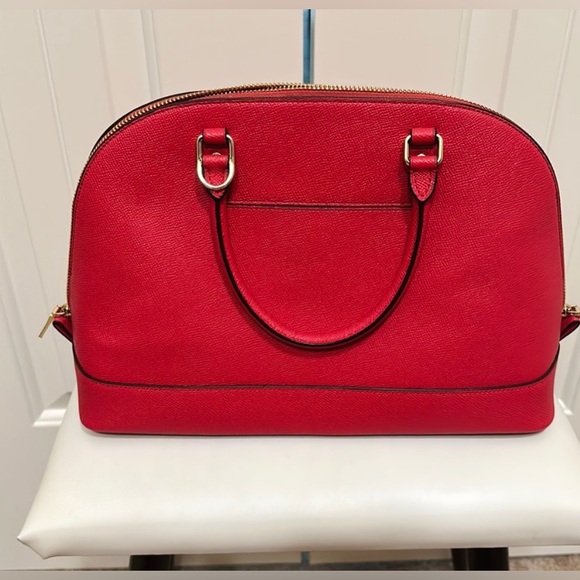 NWOT Coach F57555 Mini Sierra Satchel Crossgrain Leather Gold/True Red - Picture 2 of 4